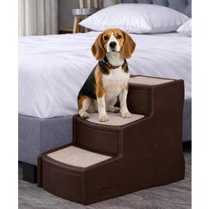 Pet Gear Easy Step III Pet Stairs, 3 Step for Cats/Dogs, Removable Washable Carpet Treads, for Pets Up to 150lbs, No Tools Required, Coffee Bean