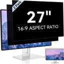 [2-Pack] 27 Inch Computer Privacy Screen for 16:9 Aspect Ratio Widescreen Monitor, Eye Protection Anti Glare Blue Light Computer Monitor Privacy Filter, Removable Anti-Scratch Screen Protector Film
