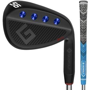 Gowolf Premium Forged Full Face Golf Wedges 56 Degree Individual or Set for Men, Right Hand Gap Wedge Sand Wedge Lob Wedge, Golf Clubs CNC Milled Face for More Spin - Great Golf Gift, (Black 56 Degree)