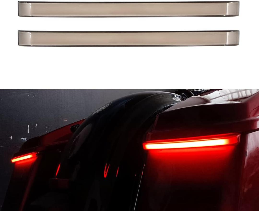 HDBUBALUS Saddlebag Tail Light LED Running Brake Sequential Turn Signal Lamp Fit for Harley Touring Electra Glide Street Road Glide 2014-Later Smoke Lens