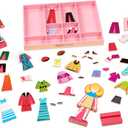 Melissa & Doug Abby and Emma Magnetic Wooden Dress-Up Dolls Play Set (55+ Pieces), Magnetic Dolls, Pretend Play & Preschool Toys for Kids 3+