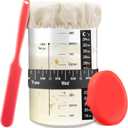 Sourdough Starter Jar, 35OZ Glass Sourdough Jars Wide Mouth With Red Silicone Cap, Sourdough Starter Kit with Date Marked Feeding Band, Thermometer, Cloth Cover