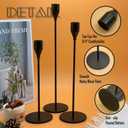 6Pcs Matte Black Candlestick Holders Set Fit 3/4" Tall Taper Candle Home Decorative Table Centerpieces for Family Dinning, Party Decoration