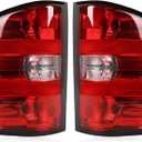 Tail Lights Assembly Compatible with 2007-2013 Chevy Silverado 1500 2500HD 3500HD & GMC Sierra 2500 HD 3500 HD, Rear Light Taillights Replacement # GM2801207 GM2800207(Black Border)