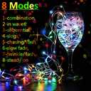 YEOLEH String Lights Curtain,USB Powered Fairy Lights for Bedroom Wall Party,8 Modes & IP64 Waterproof Ideal for Outdoor Wedding Decor (White,7.9Ft x 5.9Ft)