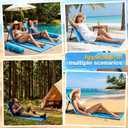 Vicenpal Foldable Beach Lounge Chairs Portable Lightweight Beach Mat Lounger Chairs with Back Support Pool Seat for Sunbathing Sand Tanning Outdoor Poolside Camping Picnic Lawn(Blue,2 Pack)