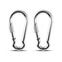 KINLINK 2 Pack Screw Locking Carabiner - 7.00 inch Heavy Duty Carabiner Clips, 304 Stainless Steel Large Caribiner for Camping, Swing, Hammock, Hiking, Weight Lifting Machine, Home Gym Equipment