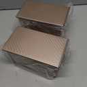 2pack Pullman Bread Pans with Lid, 1LB Capacity Bread Loaf Pan, Non-Stick, Easy Release Sandwich Bread Loaf Pan for Baking Homemade Bread (8.3inch, Gold)