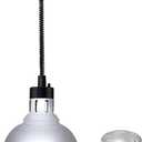 Hanging Food Heat Lamps Ceiling Food Warmer with Infrared Bulb Warming Lamps Retractable Style (Dia25cm(Silver))
