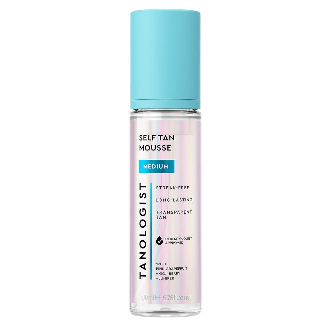 Tanologist Medium Self Tan Mousse, Self-Tanning Mousse, Streak-Free, Natural Glow, No Fake Tan Smell Or Orange Tone, Long Lasting, Clean Ingredients, Vegan, 6.76 fl. oz/200 ml Bottle