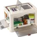 3 Tier Medicine Cabinet Origanizer for Home, Portable Medicine Oirganizer with Handle, Multipurpose Medicine Box with Removable Tray, First Aid KIT Box