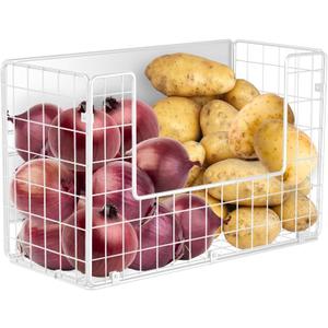 Ofiray-home Magnetic Fridge Shelf, Fruit Potato & Onion Storage Bins, Pantry Organizers, Large Container Basket for Refrigerator, Kitchen Counter, Cabinet (1, White)