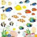 DECOWALL DS-8035 Coral Reef Fish Kids Wall Stickers Wall Decals Peel and Stick Removable Wall Stickers for Kids Nursery Bedroom Living Room (Small)
