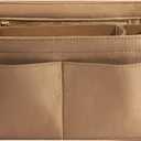 Purse Organizer Insert, Felt Purse Organizer with Zipper and Sewn Bottom Insert, Fit Speedy Neverfull Graceful,6 Sizes (X-Large, Caramel)