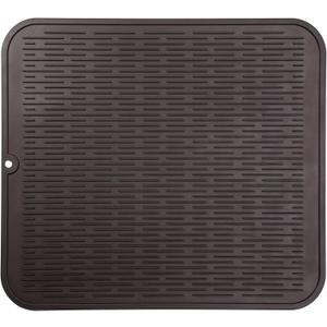 MicoYang Silicone Dish Drying Mat for Multiple Usage,Easy clean,Eco-friendly,Heat-resistant Silicone Mat for Kitchen Counter or Sink,Refrigerator or Drawer Liner Coffee 2XL 24 inches x 18 inches
