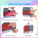 5 Pcs Packing Cubes for Suitcase Large Travel Cubes Carry on Luggage Organizer Bags for Clothes Accessories(S,Watercolor)