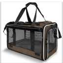 Pet Carrier for Large Cat Soft-Sided Animal Traveling Bag for Medium Cat up to 20lbs / Washable Small Dog Puppy 10 lbs Crate Case with Privacy Curtains for Home Outdoor Travel Mocha Brown