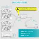 ANEXT, 120mm USB Computer Fan White, 120mm Fan, Silent Fans for Receiver DVR PlayStation Xbox Computer Cabinet Cooling, 2 in 1 Packs White