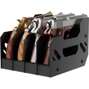 Gun Rack for Pistol, Soft Foam Pistol Rack for Gun Safe, Cabinet, Storage, Durable Handgun Stand Organizer Accessories with Moisture&Scratch Resistance&Anti-Slip (4 SLOTS)