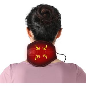 Portable Heating Pad for Neck with Massager Heated Wrap for Pain Relief 3 Adjustable Temperature and 4 Massage Modes Hot Compress Therapy Brace for Stiffness & Soreness Relief