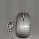 Wireless Bluetooth Mouse Rechargeable Laptop Mice with LED Lights Silent Slim Use(BT5.2 and 2.4G Portable USB Receiver)Dual Mode Computer Mouse for Laptop/iPad/Tablet/Apple/Computer/Mac(Silver)