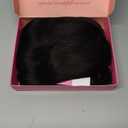 Hair Toppers for Women 20-Inch Wavy Ombre Highlight Synthetic Wig With Fringe Bang - Clip In Hair Pieces for Thinning Hair to Add Volume (1b #)