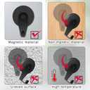 FYY Magnetic Wreath Hanger, 4 Pack Heavy Duty Magnets with Hook for Refrigerator, Christmas Decoration Magnetic Hooks for Metal Front Door, Cruise Hook Hanger for Hanging Cabins Grill Coat Pattern 1