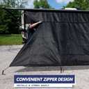 NAIMORUI RV Awning Shade Screen with Zipper, 9'X19'3" RV Awning Front Shade Screen, Black Mesh UV Blocker Sunshade Complete Kits for RV Camper Motorhome Trailer, Black