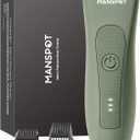MANSPOT Manscape Hair Finishing Trimmers, Pubic Hair Trimmer for Men and Women, Electric Ball Trimmer Pubic Shaver,Hypoallergenic Ceramic Blade Heads,Waterproof Wet/Dry Groin Shaver,20 Times Usage (Green)