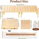 60" x 30" Boho Low Wooden Folding Picnic Table with Table Runner, Portable Boho Picnic Table for Indoor Outdoor Use, Camping, Beach, Garden, Wedding & Party (8 Steak Knives & Forks Included)