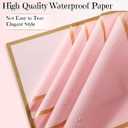 Mimorou 60 Sheets Flower Wrapping Paper, Waterproof Floral Bouquet Wrapping Paper Gold Edge Korean Florist Bouquet for DIY Valentine Wedding Birthday Graduation Gift(Pastel Pink)