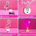 UrsaMajor 2 Pack Neon Signs, Pink Flamingo & Neon Palm Tree, USB/Battery Powered, Energy Efficient, Decor Lights for Girls Bedroom, Party, Dining Tables, Office desk, Valentine Gifts