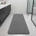 Bathroom Runner Rugs 48x24, Extra Soft and Absorbent Bath Mats, Non-Slip Shaggy Bath Rug for Bathroom Floor, Tub and Shower, Machine Washable, Quick Dry, Grey