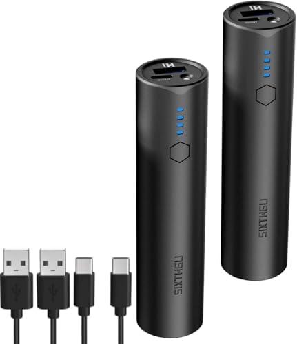 SIXTHGU Portable Charger, Power Bank, S03 2-Pack 5,000mAh Fast Charging USB-C (in&Out) for iPhone 15/15 Plus/15 Pro/15 Pro Max/14/13 Series and Android Phone, Black and Black