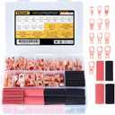 TKDMR 260Pcs Copper Wire Lugs AWG2 4 6 8 10 12 with Heat Shrink Set, 120Pcs Battery Cable Lugs Battery Cable Ends Ring Terminals Connectors with 140Pcs Heat Shrink Tubing Assortment Kit (13 Kind Sizes)
