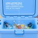 Coleman Pro Heavy-Duty 55qt Wheeled Ultra-Light Premium Hard Cooler, Extra-Thick Insulation Keeps Ice up to 5 Days, 92-Can Capacity, Heavy-Duty Wheels,Blue Sky