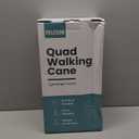 PELEGON Quad Cane (300 lb)  Adjustable Walking Cane with A Large 4 Pronged Base for Extra Balance & Stability, Walking Canes for Seniors, Walking Cane for Men & Women, Walking Sticks (Blue)