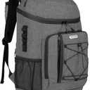 Backpack Coolers Insulated Leak Proof 30 Cans, Soft Sided Insulated Cooler Bags Ice Chest Backpack for Beach Travel Camping, with Reusable Ice Packs (Grey)