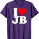 I LOVE HEART JB J.B. INITIALS MONOGRAM T-Shirt, Small