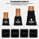 Utopia Bedding - Adjustable Bed Risers 3, 5, 8 Inch  Heavy Duty Furniture Riser Set of 4 for Beds, Couch & Desk  Under Bed Storage & Dorm Room Essential  Supports Up to 1,300 lbs  Black