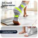 Ankle Brace for Men & Women [X-Shaped Compression & Breathable Mesh] Adjustable Ankle Compression Sleeve With 2 Gel Pads,Ankle wrap for Plantar Fasciitis Relief, Achilles Tendonitis, Swelling, Pain Relief & Injury Recover (Large, Gray)