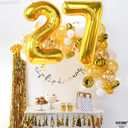 KatchOn, Huge Gold 27 Balloon Numbers - 40 Inch | 27 Gold Balloon Numbers, 27th Birthday Decor Men and Women | Gold 27 Birthday balloon | Anniversary Party Supplies