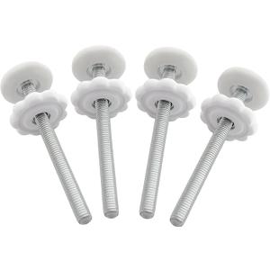 4 Pack Baby Gate Threaded Spindle Rod 8MM(M8), Replacement Screw Bolts Hardware Parts Kit for Pet & Dog Pressure Mounted Safety Door & Stair Gates (a White)