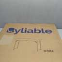 Folding Table 4 Foot Portable Heavy Duty Plastic Fold-in-Half Utility Table Small Indoor Outdoor Adjustable Height Folding with Carrying Handle, Camping and Party,White