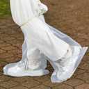 30 Pairs Waterproof Shoe Covers Disposable Rain Shoe Covers Transparent Plastic Shoes Cover Protector Boot Covers for Men and Women Rainy Outdoor (19.5inch Tall)