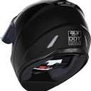 GLX GX11 Compact Motorcycle Helmet - Black, Small - Full Face w/ Tinted Visor, DOT Approved