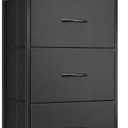 AODK Dresser for Bedroom Nightstand Small Dressers Chest of Drawers End Table for Living Room, Closet Dresser with 3 Storage Drawers Organizer Clothes, Black