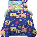 Franco Kids Bedding Super Soft Comforter and Sheet Set with Sham, 5 Piece Twin Size, Spongebob Squarepants