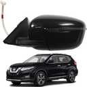 Marretoo for Nissan Rogue S, SL, SV, SV HybridLeft Driver Side View Mirror Assembly replacement for 2016-2019 ROGUE Accessories 7pins POWER+LAMP+HEAT 963029TB1C-PFM NI1320287 (NOT FOR Sport)