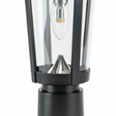 Kemeco Solar Post Light Outdoor, ST4346Q Dusk to Dawn Solar Lamp Post Light with Pier Mount Base Bright Sandy Colored Bulb, Waterproof Aluminum Fence Pole Lights for Gates Yard Path Garden